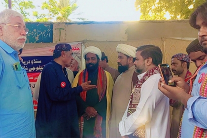 ایم ڈبلیوایم کراچی ڈویژن کے وفد کی دریائے سندھ پر کینالوں کی تعمیر کے خلاف بھوک ہڑتال میں شرکت