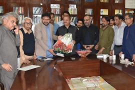 ناصرشیرازی کی سربراہی میں ایم ڈبلیوایم کے وفدکی پی ایف یو جے کی نومنتخب کابینہ سے ملاقات اور مبارکباد