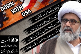 پاکستان کے غیور عوام کل امریکہ کے خلاف ملک گیراحتجاج میں شریک ہو کر حب الوطنی کا ثبوت دیں،علامہ ناصر عباس جعفری