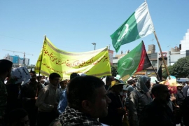 ایم ڈبلیوایم کے وفد کی مشہد مقدس میں القدس میں شرکت، پاکستانی پرچم نمایاں